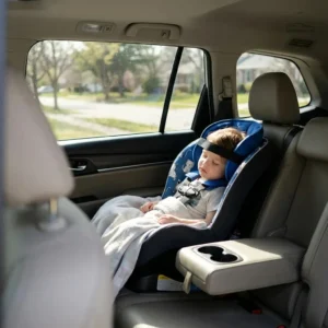 Cale tête bébé siège auto voiture bleu réglable