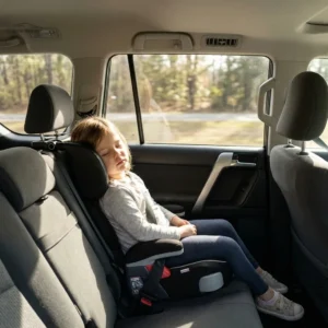 Cale tête ajustable noir pour enfant en voiture