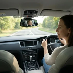Cale tête bébé voiture motif étoiles gris