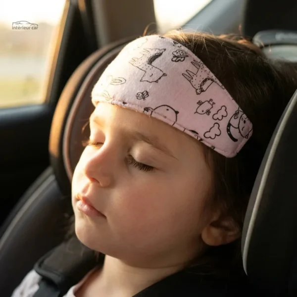 Support tête pour enfant, motif animaux, couleur rose