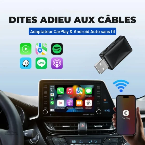 Adaptateur Carplay 2025 pour connectivité sans fil