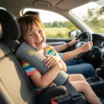 Accessoire sécurité auto enfant - coussin respirant gris