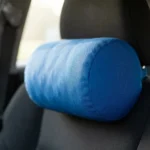 Coussin cervical pour voiture, design cylindrique et bleu
