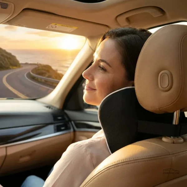 Accessoire auto : coussin cervical noir pour conducteur