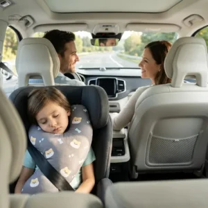 Coussin de voyage enfant voiture - Chien Gris