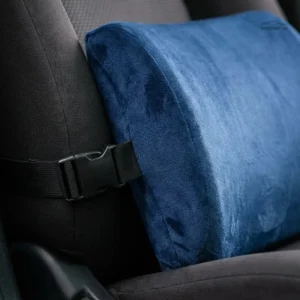 Coussin voiture enfant confort velours bleu
