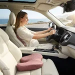 Coussin fessier voiture maille rose pour femmes enceintes