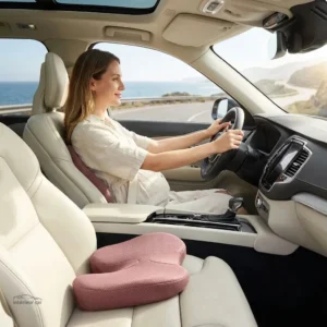 Coussin fessier voiture maille rose pour femmes enceintes