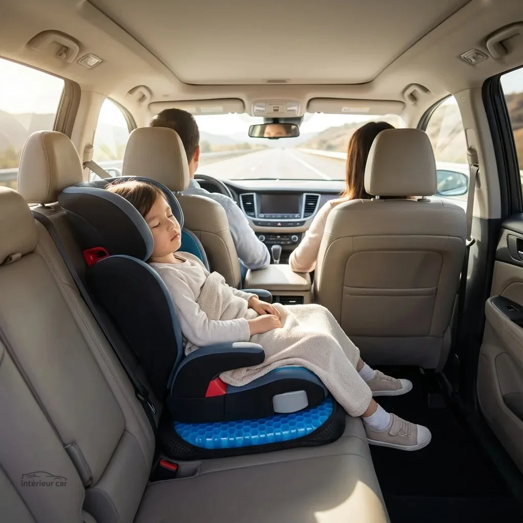 Coussin gel enfant voiture - Gel bleu alvéolé confortable
