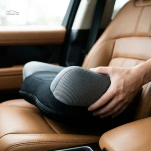 Coussin voiture léger et confortable – tissu maille noir