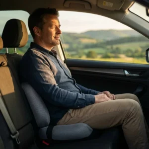 Rehausseur voiture pliable en tissu noir et gris