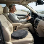 Coussin tournant voiture avec base rigide antidérapante