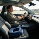 Coussin anti-hémorroïdes en forme de bouée bleue pour voiture