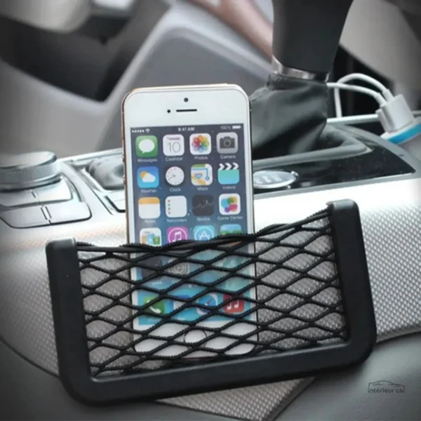 filet-rangement-telephone-voiture-meshpocket-1 Filet Rangement Voiture MeshPocket™ pour téléphones