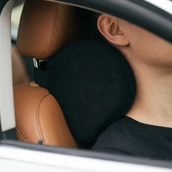 Coussin cervical pour voiture, design noir élégant et fonctionnel