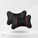 Accessoire auto : oreiller en cuir noir, style moderne et fonctionnel