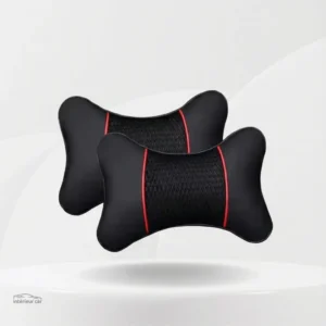 Accessoire auto : oreiller en cuir noir, style moderne et fonctionnel