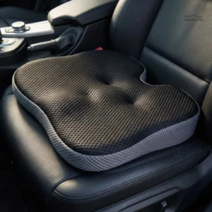 Siège voiture confort en cuir noir et gris avec mousse mémoire