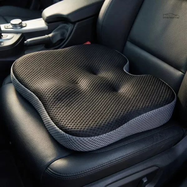 Siège voiture confort en cuir noir et gris avec mousse mémoire